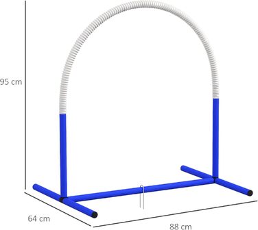 Набір для аджиліті для собак PawHut: 4 елементи, 88x64x95 см (блакитний+білий)