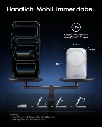 Зарядна станція Anker Prime 3-in-1 Qi2 25W з системою охолодження AirCool, бездротовий зарядний пристрій (білий)