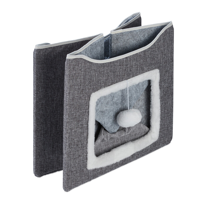 Relaxdays Foldable Cat Cave in Grey