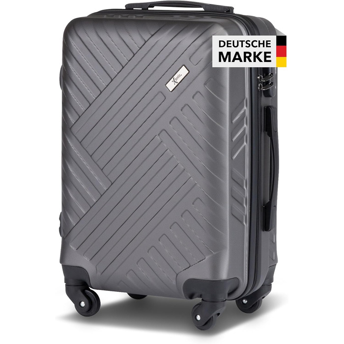 Чемодан Xonic Design: ABS-корпус, 360° колеса, замок, M-L-XL, сірий