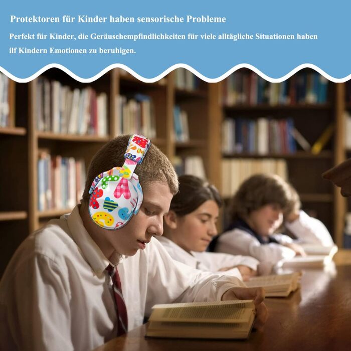 Навушники для захисту вух Kinder - дитячі навушники шумоізоляції для концертів, SNR 28dB, регульоване наголов'я, блакитна стрічка