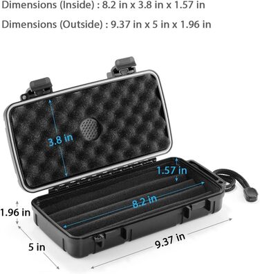 Зігеренний гумодор для подорожей - кейс з вологостійкою пластиною, водонепроникний, міцний, для 5 цигарок, портативна коробка, подарунок для чоловіків (Small)