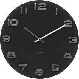 Karlsson Wall Clock Vintage - White - Ø35cm - Round - Glass - Modern Living Room Wall Clock - Wall Clocks (Black)
