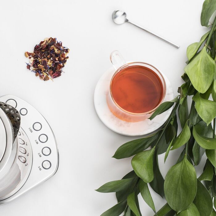 H.KOENIG TI600 Instant T Teapot Electric Kettle 1.5L, 1.5 liters, Stainless Steel/Glass (Kettle and Teapot)