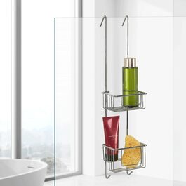 kowald® Design Hanging Shower Caddy Chrome | Hanging Shower Shelf | Slim Design | 68x15x12cm