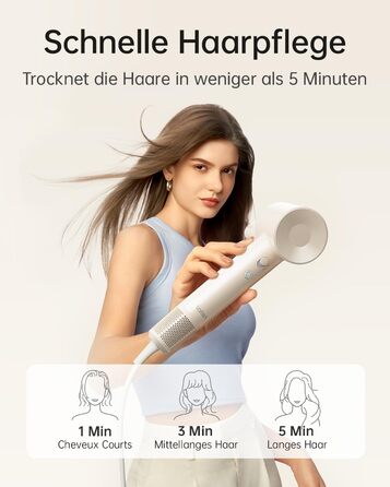 Laifen SE Lite Hair Dryer - Negative Ion Hair Dryer with 100,000 RPM Brushless Motor - Fast Drying, Quiet, Travel-Friendly (Milktea Color)
