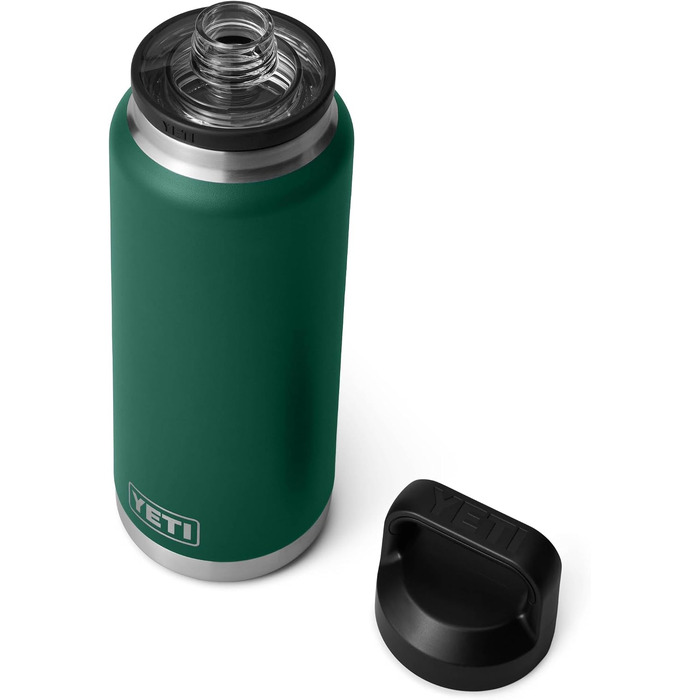 Термос-пляшка YETI Rambler із вакуумною ізоляцією та герметичною кришкою, нержавіюча сталь, 1020 мл, колір Schwarzwaldgrün