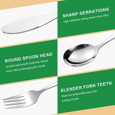 Набір дитячого столового приладдя з нержавіючої сталі (6 шт.) - 2 виделки, 2 ножі, 2 ложки. З гравіюванням, від 3 років.