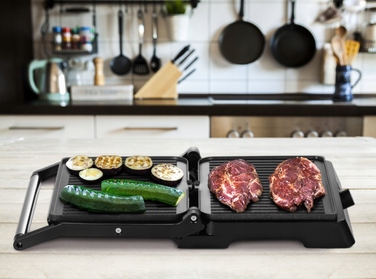 Електричний розкладний гриль Mozano Grill Chef, чорний, 2200 Вт, великий