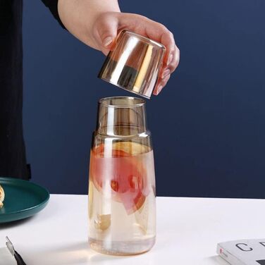 Glass Nightstand Carafe Set with Beaker, Pitcher, and Cup