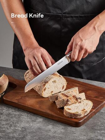 Набір кухонних ножів Messerblock Set: 7 ножів, шкарпетка, точилка, нержавіюча сталь