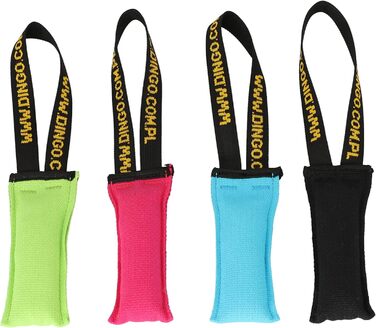 Dingo Dog Toy Bite Sausage Agility Cotton with Handle Handcrafted for Bite Training Fetching Floating, Swim-Friendly, Multicolor, 4 Pieces: 15 cm x 6 cm Z30001
