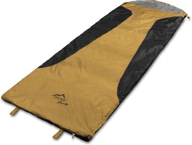 normani Ultralight Sleeping Bag Runty COMPACT SIZE! 3D Microfiber Microtech Filling, Waterproof Summer Sleeping Bag Yellow 210 cm x 75 cm x 60 cm (Right)