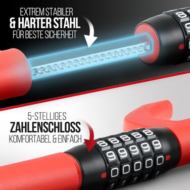 HEYNER® Блокіратор керма з кодовим замком, протиугінний пристрій для авто, вантажівок і фургонів, 5-значний код, з чохлом, подовжений