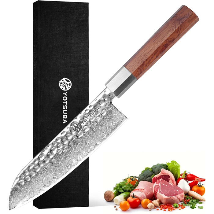 Кухонний ніж YOTSUBA Hackmesser 18 см: професійний кухонний тесак для м'яса та овочів з ергономічною ручкою з пакавуду, надзвичайно гострий