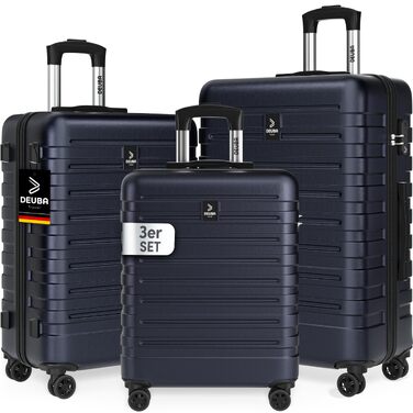 Набір дорожніх валіз Deuba TRAVEL з твердим корпусом, 3 предмети, темно-синій