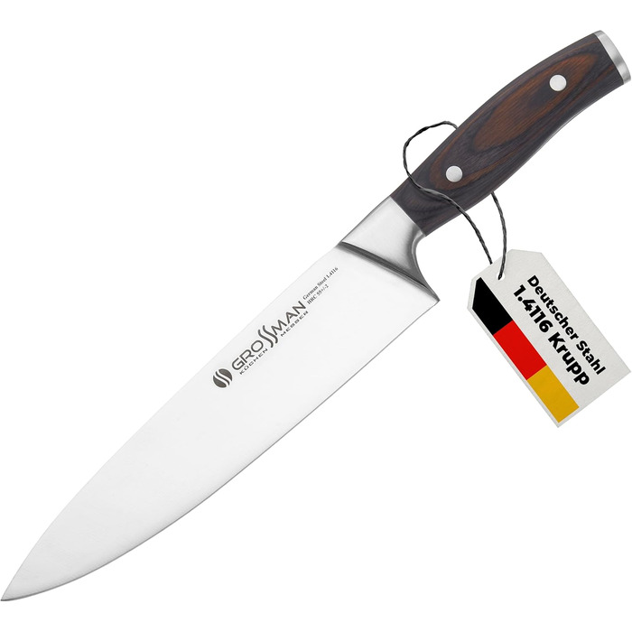 Ніж кухарський Grossman 002SH, 33 см, з нержавіючої сталі, ергономічна ручка