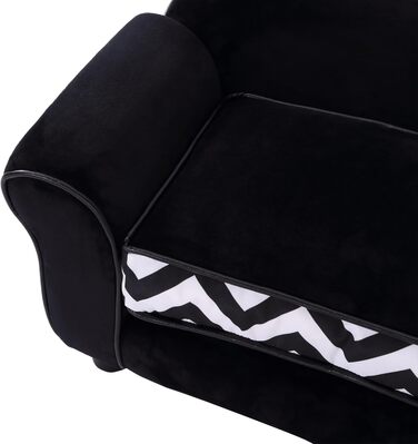 Pawhut Софа для домашніх тварин: зручне ліжко-софа для собак та котів з подушкою (чорний)