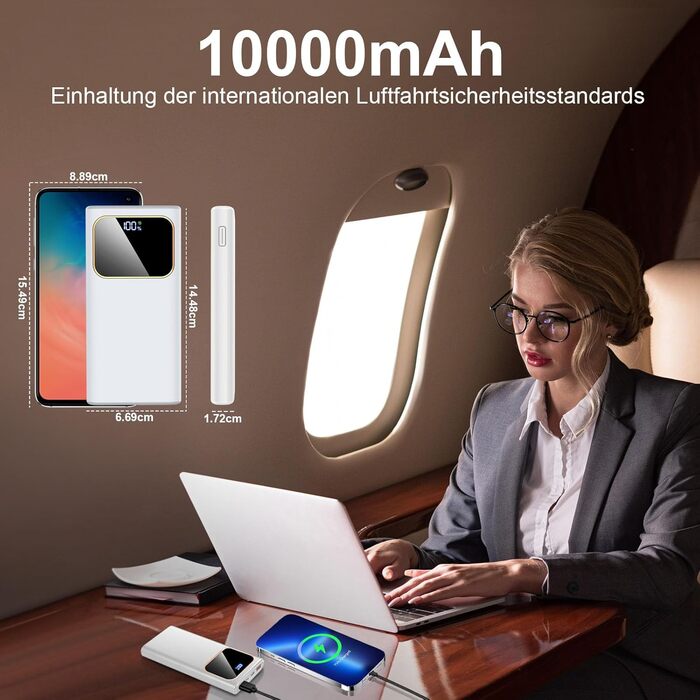 Power Bank 10000mAh з USB-C, 22,5W PD3.0 та QC4.0, для iPhone, Android, LED-індикатор