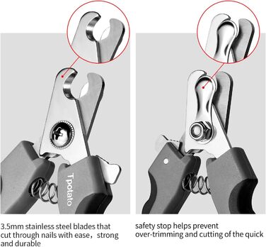 Професійні ножиці для стрижки кігтів собак та котів з нержавіючої сталі та пилочкою. Підходять для всіх порід (маленьких, середніх, великих). Безпечний захист від защемлення.