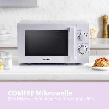 Мікрохвильова піч Comfee CMSN 20L, 700W, Механічна, Біла