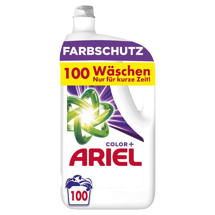 Рідкий засіб для прання Ariel Farbschutz, 100 прань, для кольорових речей, ефективне видалення плям при низьких температурах