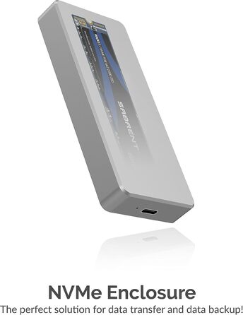Корпус для NVMe SSD Sabrent з адаптером m.2 SATA, USB C 3.2 Gen 2 (10 Гбіт/с), з кулером