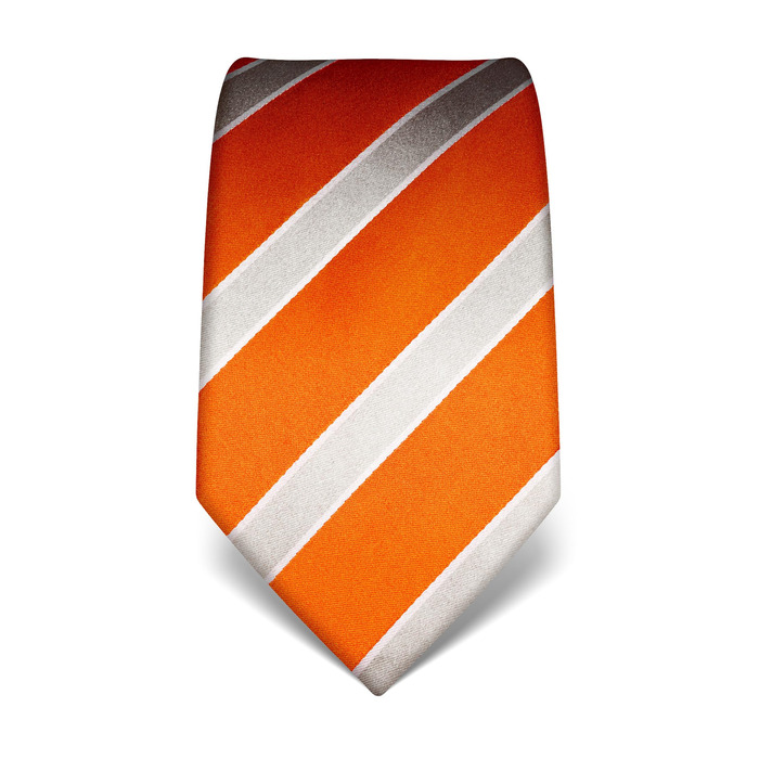 Краватка чоловіча Vincenzo Boretti, шовк, смугаста, помаранчева, 8 см, для костюма та сорочки, діловий стиль, весілля