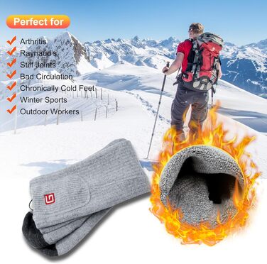 Спортивні грілки для ніг Svpro з акумулятором для чоловіків та жінок. Електричні грілки для ніг, теплі, для кемпінгу, полювання, сірі (L).