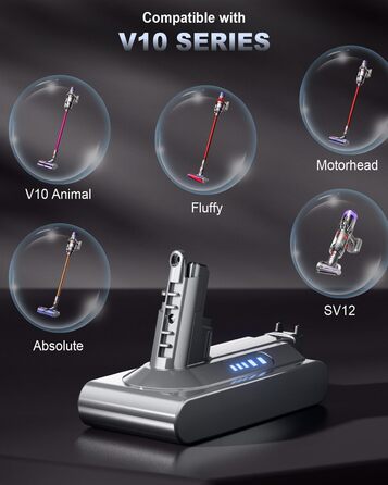 Запасний акумулятор Powtree для пилососа Dyson V10 (1 фільтр + 3 шурупи)