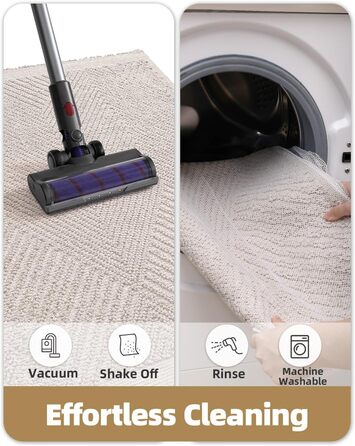 Килимок для дому COLOR&GEOMETRY 50x80 см, бежевий, миючий, для входу, внутрішній та зовнішній, рифлений візерунок