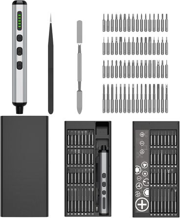 Міні-електродриль/викрутка преміум-класу 68в1 з магнітними бітами для ремонту iPhone, ноутбуків, годинників