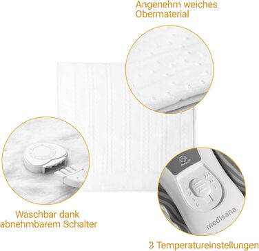 Електрична грілка Medisana HU 665, 150 x 80 см, з автовимкненням та захистом від перегріву, 3 температурні режими, пральна