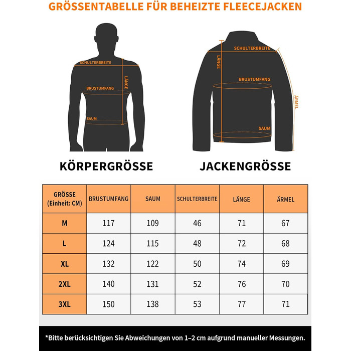 Обогрівальна куртка для чоловіків та жінок з Powerbank 18400 mAh, 10 зон обігріву, флісова куртка з акумулятором, тепла зимова куртка з обігрівом, L