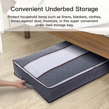 Комплект органайзерів для зберігання під ліжком Withosent, 5 шт, 90л, з прозорим вікном