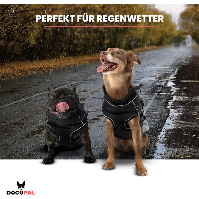 DOGOPAL Raincoat for Dogs with Integrated Harness – Waterproof Dog Raincoat, Windproof Dog Coat, Reflective Rain Jacket for Small & Large Dogs, High Visibility (Gray, #3)