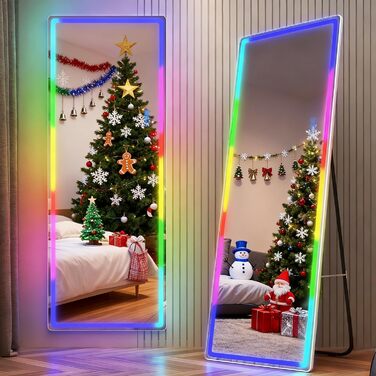 Дзеркало для тіла LVSOMT з підсвічуванням, настінне, LED, 120x40 см, для спальні, подарунок, білий