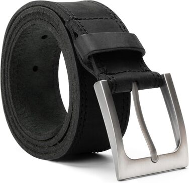 Чоловічий шкіряний ремінь Hide & Drink, дворядний, ручної роботи, антрацит/чорний, 36