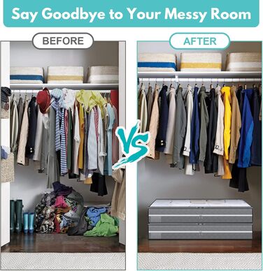 Органайзер для зберігання під ліжком GARPROVM 96L (2 шт.) 104x50x18 см, з фетру, для постільної білизни, ковдр, одягу