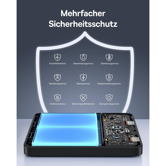 Power Bank Baseus 20000mAh 100W PD: Швидка зарядка для ноутбуків, MacBook, iPad, iPhone, Samsung та інших пристроїв (Чорний)