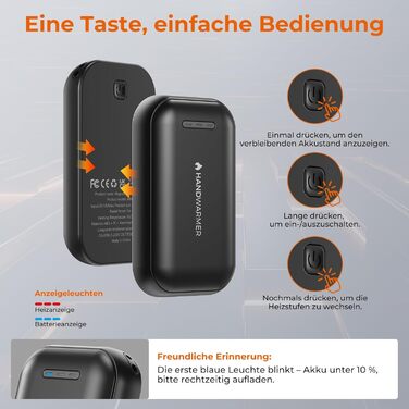 Електричні нагрівачі для рук 2-в-1 з магнітом - 6000 mAh, USB, для кемпінгу