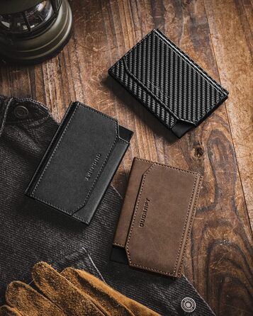 Чоловічий мінімалістичний гаманець Dugraft з віконцем для ID, RFID-захистом, на 5-8 карт та гроші, чорний