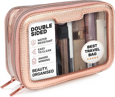 Lily England Косметичка Прозора Водонепроникна - Косметичний мішечок для подорожей та повсякденного використання (Рожеве золото)