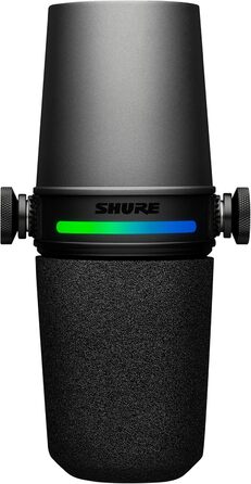 Мікрофон Shure MV7+ для подкастів, стрімінгу та запису – білий. USB/XLR, LED-сенсор, автоматичне регулювання рівня, цифровий поп-фільтр, ефекти реверберації.