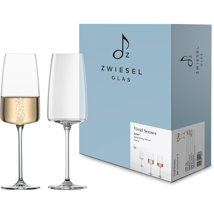 Zwiesel Glas Sparkling Wine Glass Light & Fresh Vivid Senses (Set of 2), delicate sparkling wine glasses, dishwasher-safe Tritan crystal glasses, Made in Germany (Art. No. 122430)
