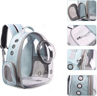 Рюкзак-переноска для котів та собак, рюкзак для тварин, рюкзак-капсула для маленьких котів, цуценят, собак, кроликів, схвалений авіакомпаніями, з вентиляцією, білий