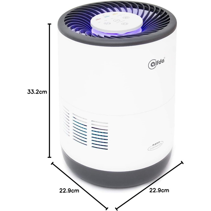 Зволожувач повітря ALB300 – тихий, для спальні та дитячої кімнати до 44 м², холодним випаровуванням, з антибактеріальним фільтром, авторежим з датчиком, нічник, бак 2,8 л, енергозберігаючий