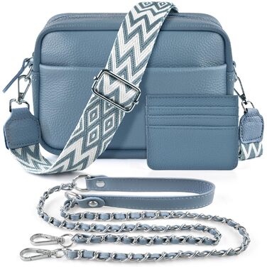Сумка жіноча через плече BROTOU зі шкіри, чорна. Маленька сумка crossbody з широким ременем та відділеннями для карт