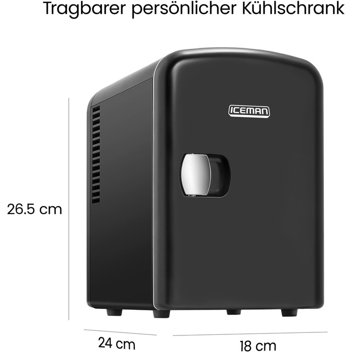 Chefman Iceman Міні-холодильник: 4 літри, охолодження та підігрів, 6 відділень для косметики, перекусів, AC/DC живлення, для дому/авто/спальні