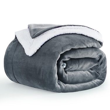 Плед Aisbo Warm Kuscheldecke: теплий, м'який, флісовий плед 150x200 см, XL, для дивана, антрацит